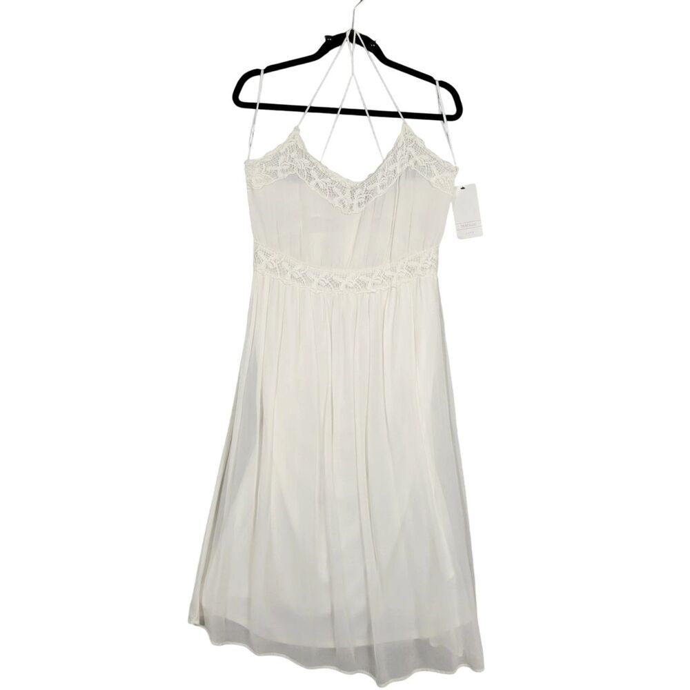 NWT ZARA White Crochet Lace Dress LWD Romantic Feminine Angelcore SIZE LARGE